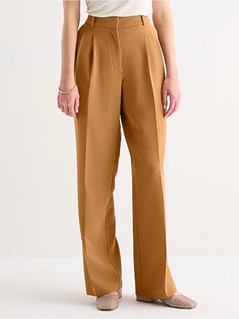 High-Rise Wide-Leg Trousers in Camel